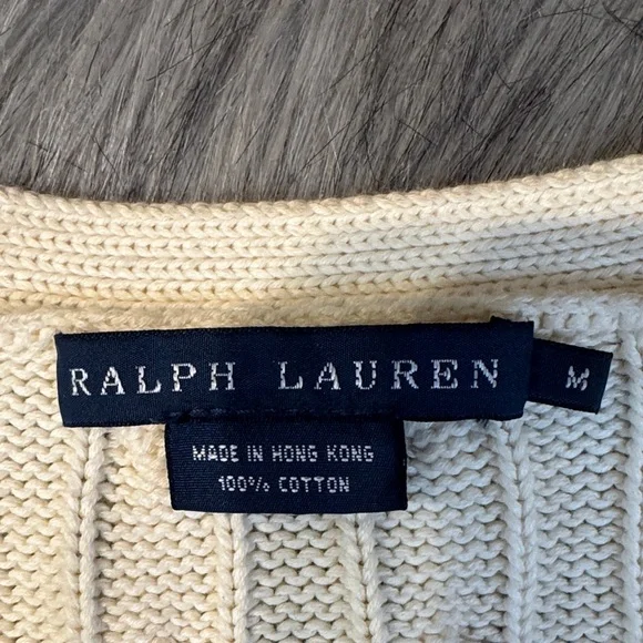 Ralph Lauren Women's Ivory Knit Sweater Size M - Picture 2 of 8